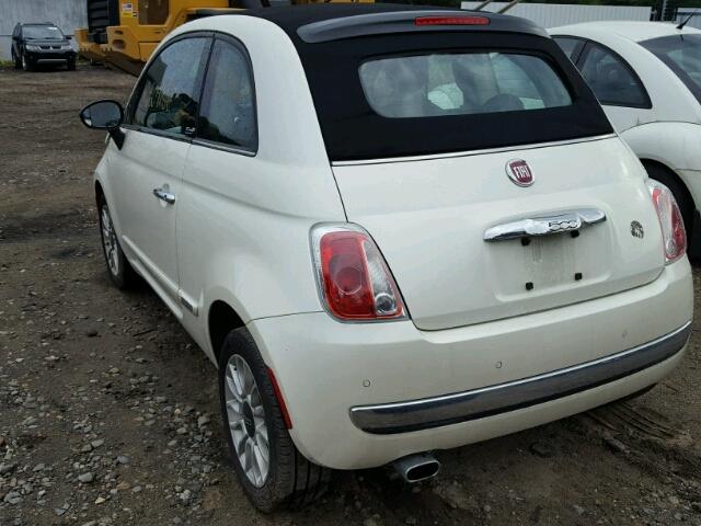 3C3CFFER0DT600682 - 2013 FIAT 500 LOUNGE WHITE photo 3