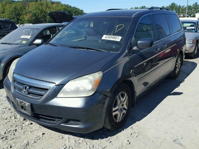 5FNRL38425B038636 - 2005 HONDA ODYSSEY EX BLUE photo 2