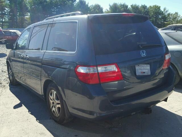 5FNRL38425B038636 - 2005 HONDA ODYSSEY EX BLUE photo 3