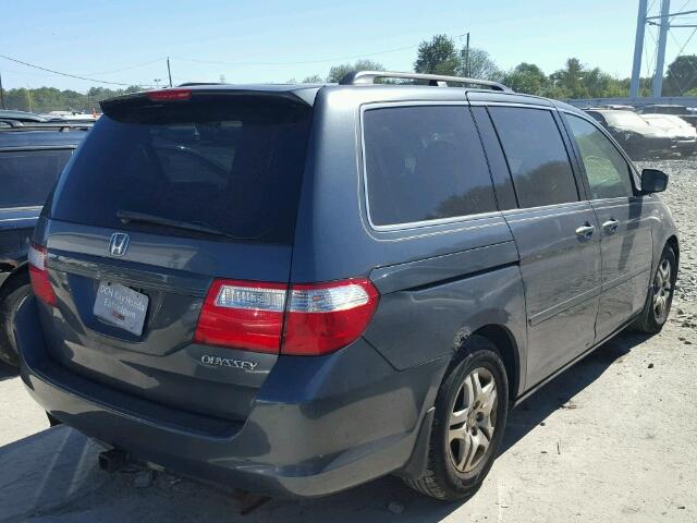 5FNRL38425B038636 - 2005 HONDA ODYSSEY EX BLUE photo 4