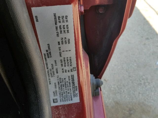 1GCDSCDEXA8104632 - 2010 CHEVROLET COLORADO L RED photo 10