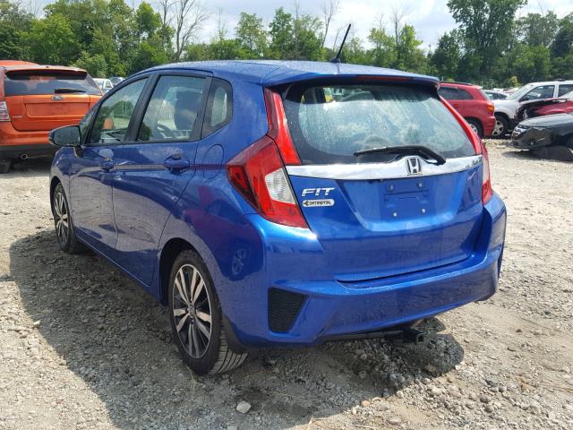 3HGGK5H80FM747394 - 2015 HONDA FIT EX BLUE photo 3