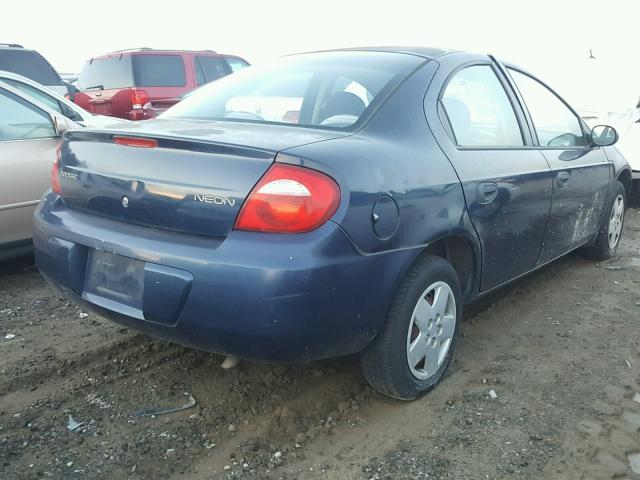 1B3ES26C34D523672 - 2004 DODGE NEON BASE BLUE photo 4