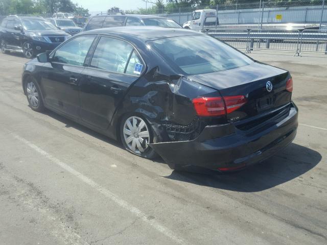 3VW2K7AJ8FM303291 - 2015 VOLKSWAGEN JETTA BASE 黑色 照片 3