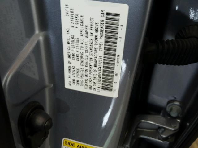 19UUB3F5XGA002554 - 2016 ACURA TLX TECH GRAY photo 10