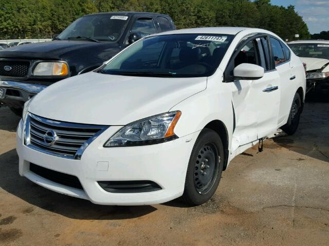 3N1AB7AP2FY216128 - 2015 NISSAN SENTRA S WHITE photo 2