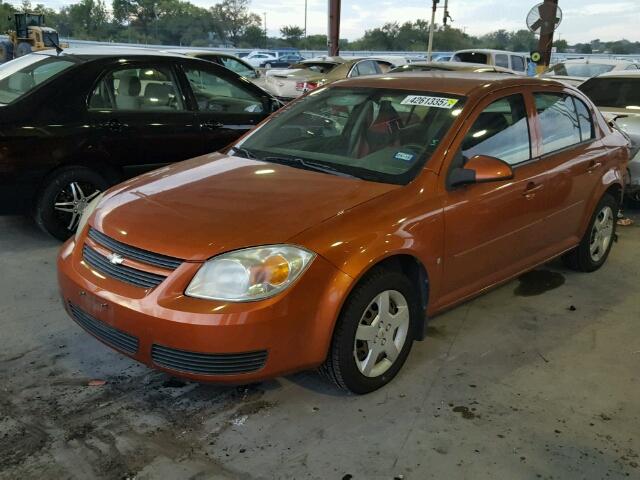 1G1AL55F977307411 - 2007 CHEVROLET COBALT LT ORANGE photo 2