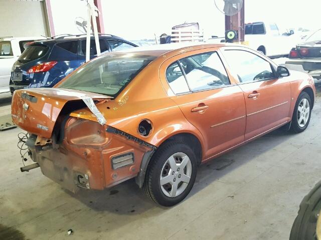 1G1AL55F977307411 - 2007 CHEVROLET COBALT LT ORANGE photo 4