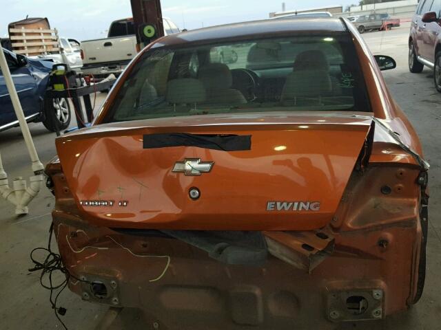 1G1AL55F977307411 - 2007 CHEVROLET COBALT LT ORANGE photo 9