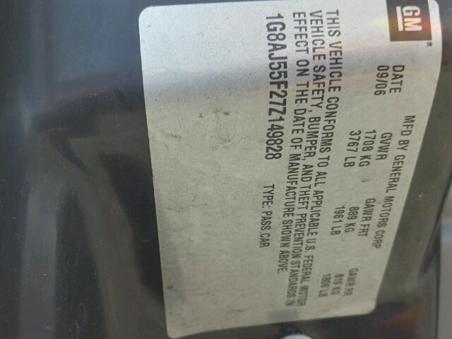 1G8AJ55F27Z149828 - 2007 SATURN ION LEVEL Qırmızı foto 10