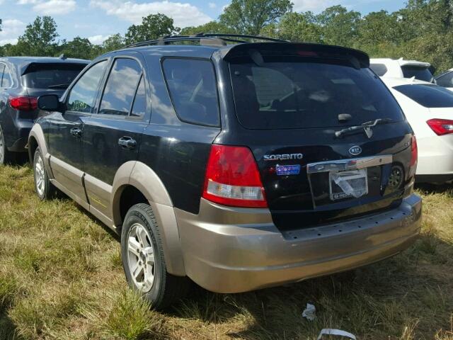 KNDJD733X45241192 - 2004 KIA SORENTO EX BLACK photo 3