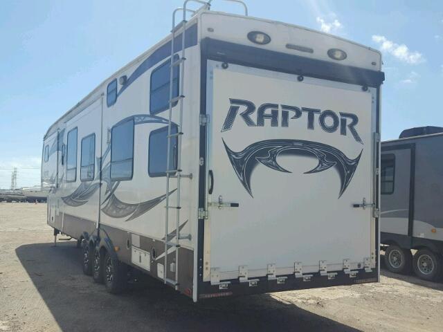 4YDF36528DR800865 - 2013 KEYSTONE RAPTOR WHITE photo 3