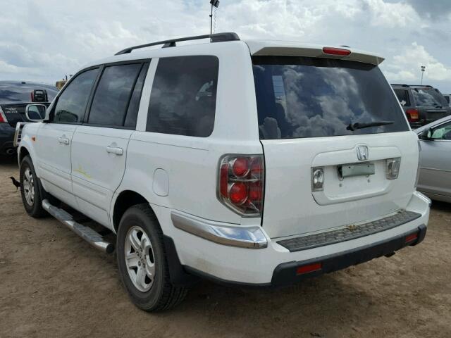 5FNYF28278B001999 - 2008 HONDA PILOT VP WHITE photo 3