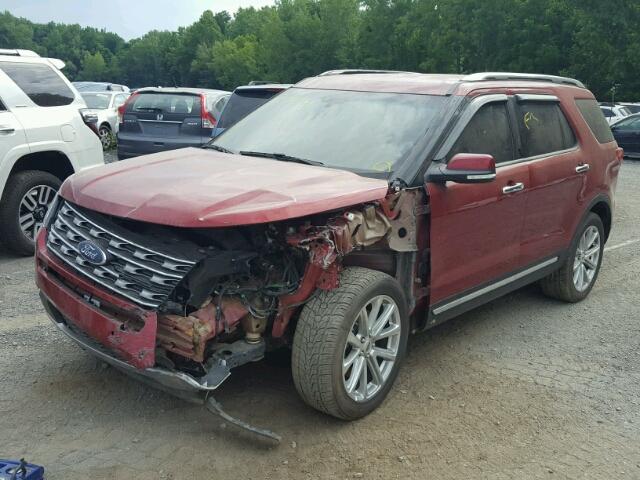 1FM5K8F82HGC70003 - 2017 FORD EXPLORER L 红色 照片 2