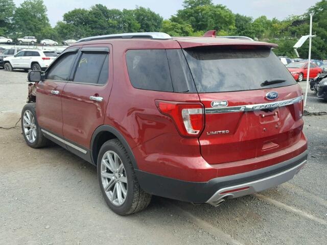 1FM5K8F82HGC70003 - 2017 FORD EXPLORER L 红色 照片 3