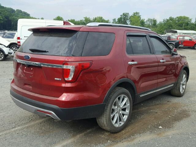 1FM5K8F82HGC70003 - 2017 FORD EXPLORER L 红色 照片 4