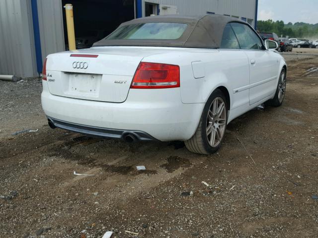 WAUAF48H89K011024 - 2009 AUDI A4 2.0T CA WHITE photo 4