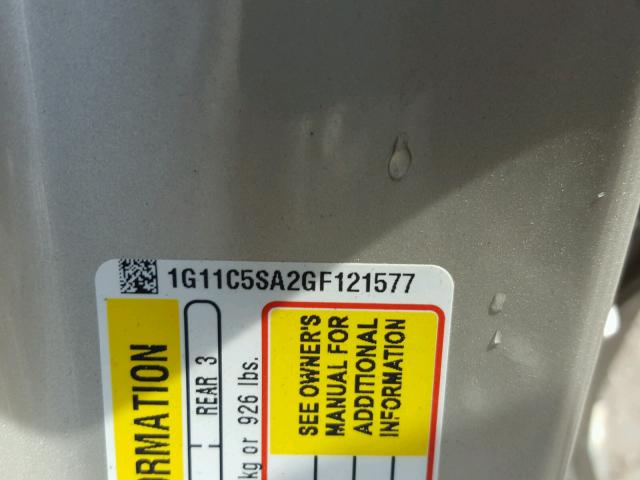 1G11C5SA2GF121577 - 2016 CHEVROLET MALIBU LIM 金色 照片 10