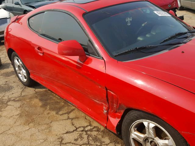 KMHHN65F43U102799 - 2003 HYUNDAI TIBURON GT RED photo 9