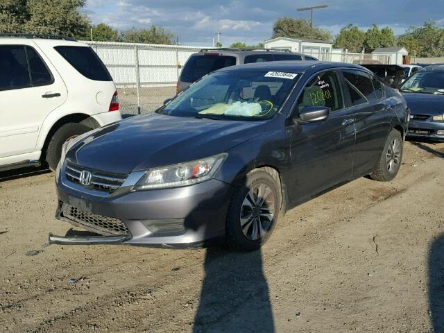 1HGCR2F32DA003564 - 2013 HONDA ACCORD LX GRAY photo 2