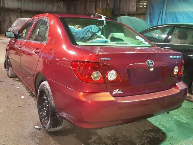 JTDBR32E270125634 - 2007 TOYOTA COROLLA RED photo 3