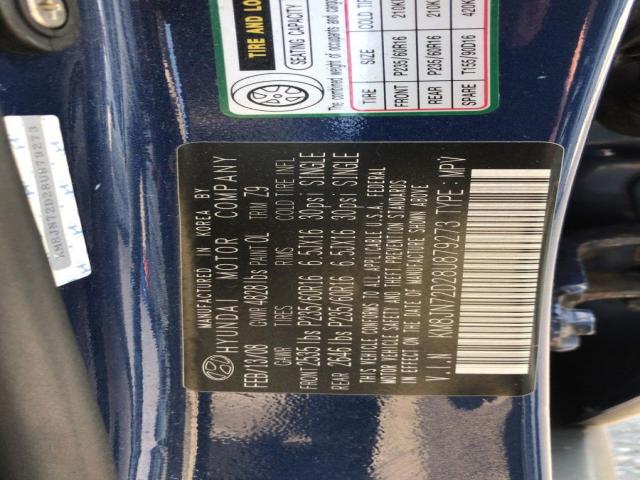 KM8JN72D28U879273 - 2008 HYUNDAI TUCSON SE BLUE photo 10