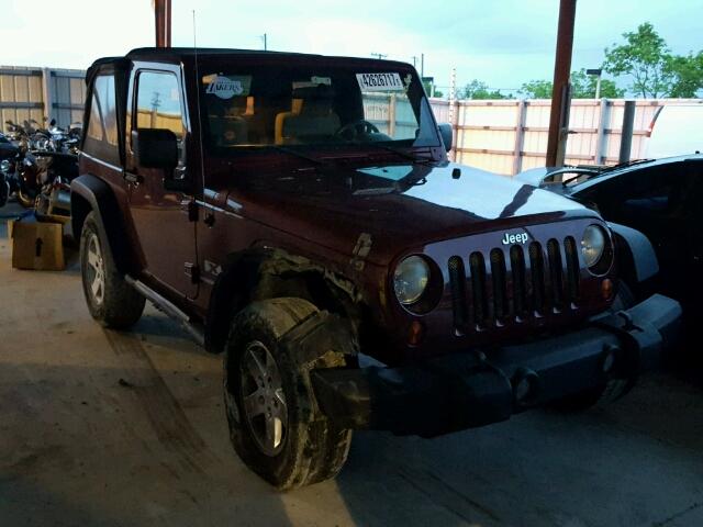 1J4FA24139L708755 - 2009 JEEP WRANGLER X BURGUNDY photo 1