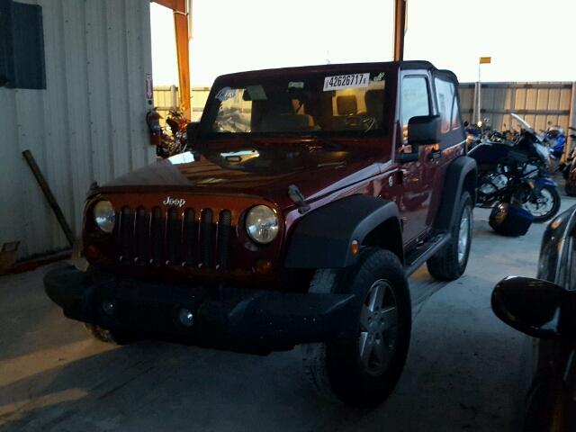 1J4FA24139L708755 - 2009 JEEP WRANGLER X BURGUNDY photo 2