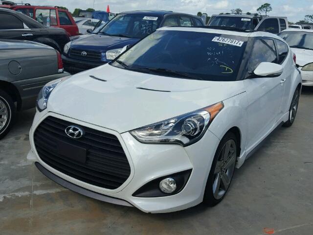 KMHTC6AE4FU238741 - 2015 HYUNDAI VELOSTER T WHITE photo 2