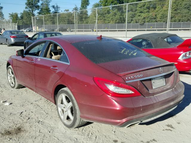 WDDLJ9BB7DA068590 - 2013 MERCEDES-BENZ CLS 550 4M RED photo 3