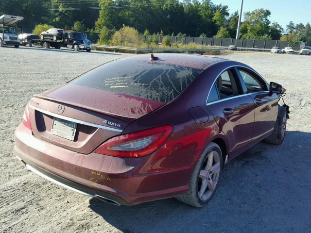 WDDLJ9BB7DA068590 - 2013 MERCEDES-BENZ CLS 550 4M RED photo 4