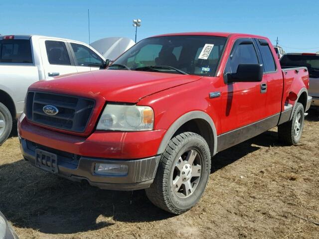 1FTPX04544KB27439 - 2004 FORD F150 RED photo 2