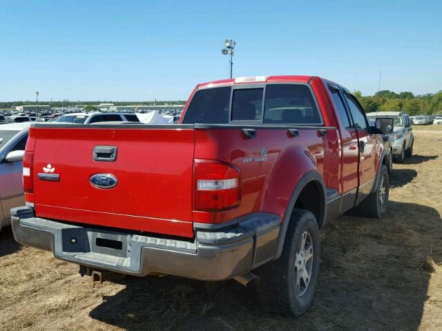 1FTPX04544KB27439 - 2004 FORD F150 RED photo 4