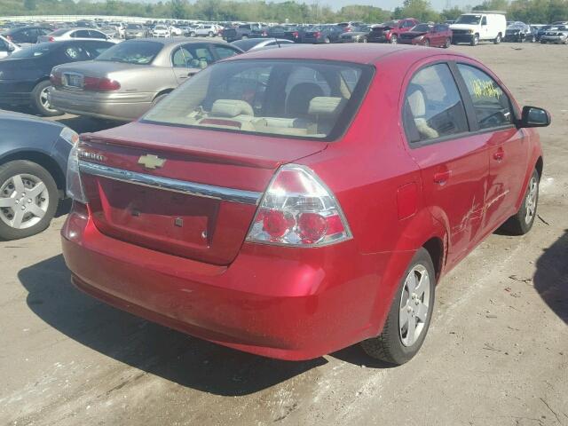 KL1TD5DE2BB193173 - 2011 CHEVROLET AVEO LS RED photo 4