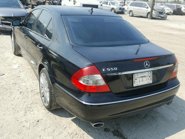 WDBUF72X78B216185 - 2008 MERCEDES-BENZ E 550 BLACK photo 3