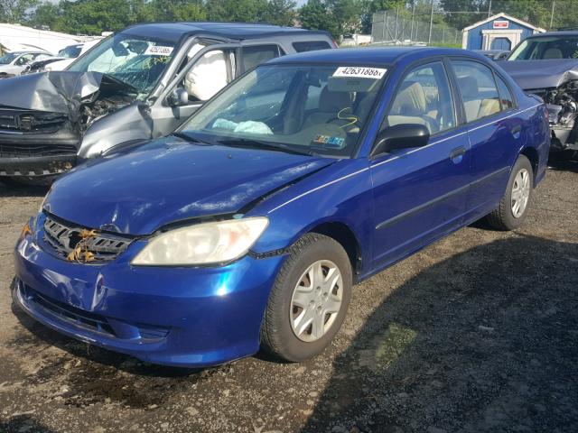 2HGES16364H599805 - 2004 HONDA CIVIC DX V BLUE photo 2