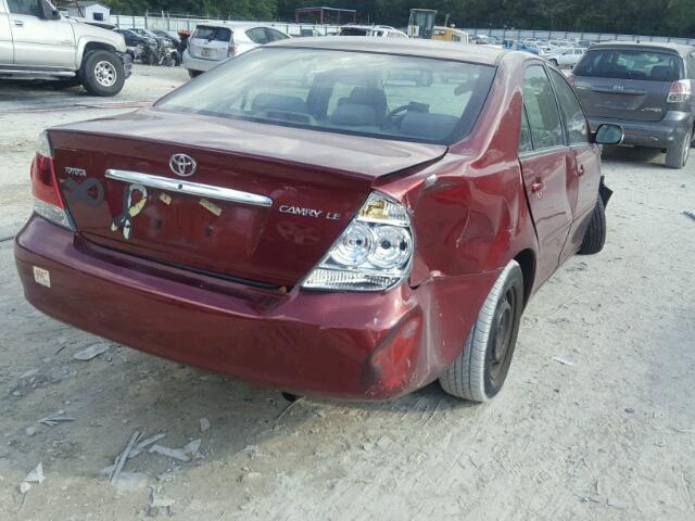 4T1BE32K85U053227 - 2005 TOYOTA CAMRY LE MAROON photo 4