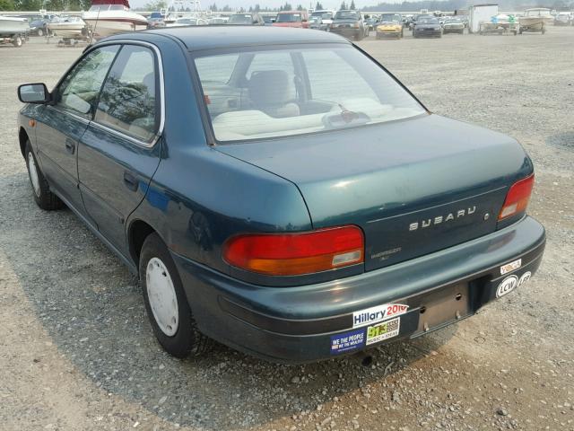 JF1GC2446PB505513 - 1993 SUBARU IMPREZA L GREEN photo 3