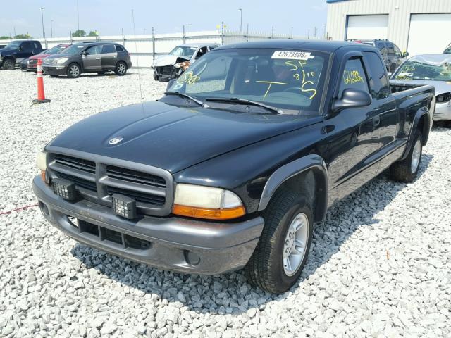 1B7GL12X52S553417 - 2002 DODGE DAKOTA BAS BLACK photo 2