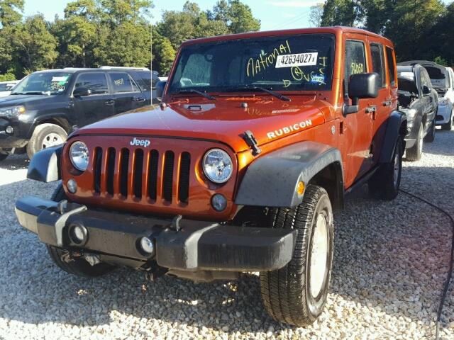 1C4BJWFG9EL199729 - 2014 JEEP WRANGLER U ORANGE photo 2