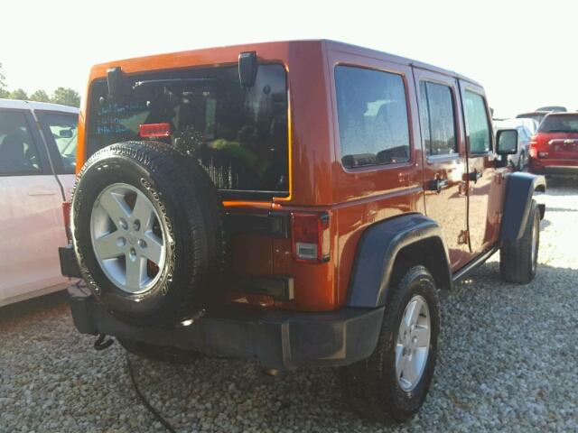 1C4BJWFG9EL199729 - 2014 JEEP WRANGLER U ORANGE photo 4