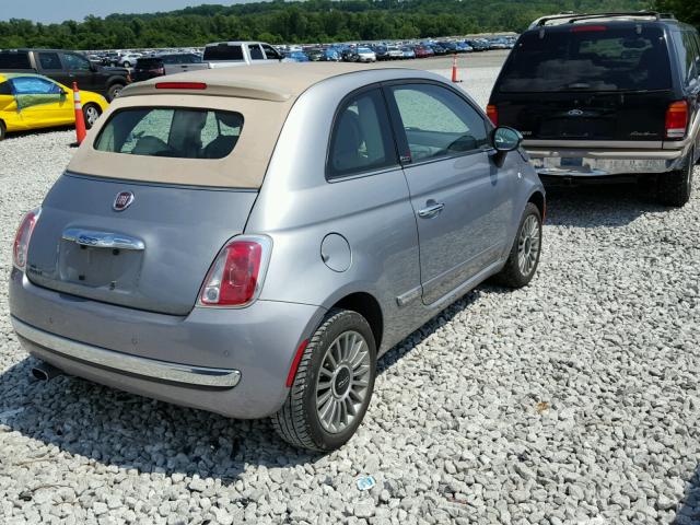 3C3CFFER9FT657384 - 2015 FIAT 500 LOUNGE SILVER photo 4