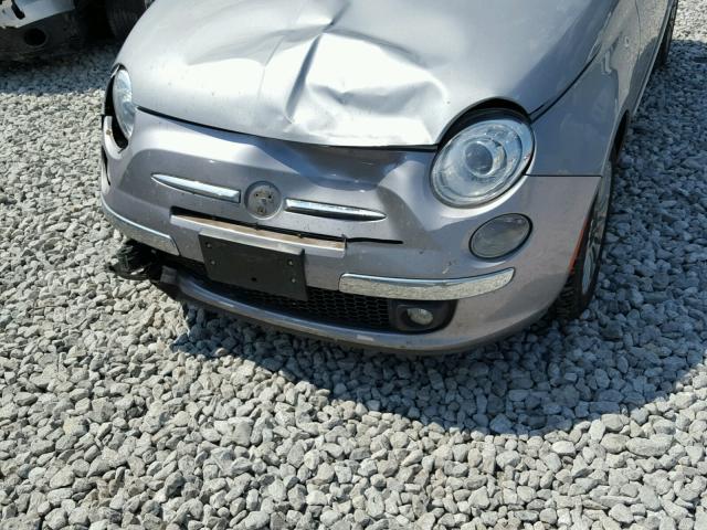 3C3CFFER9FT657384 - 2015 FIAT 500 LOUNGE SILVER photo 9