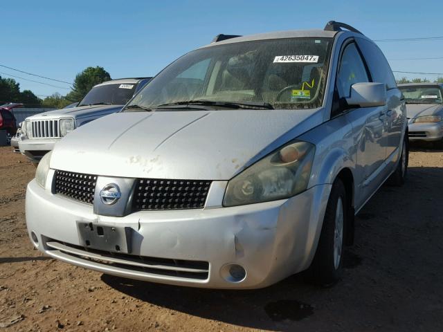 5N1BV28U24N313309 - 2004 NISSAN QUEST S SILVER photo 2