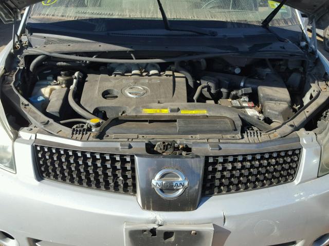 5N1BV28U24N313309 - 2004 NISSAN QUEST S SILVER photo 7