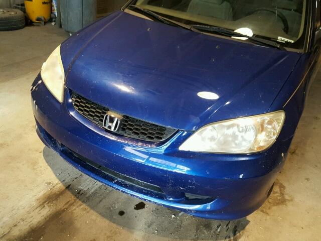 1HGEM21194L067862 - 2004 HONDA CIVIC DX V BLUE photo 10