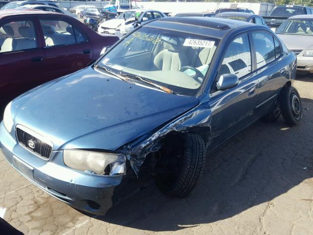 KMHDN45D71U137416 - 2001 HYUNDAI ELANTRA GL BLUE photo 2