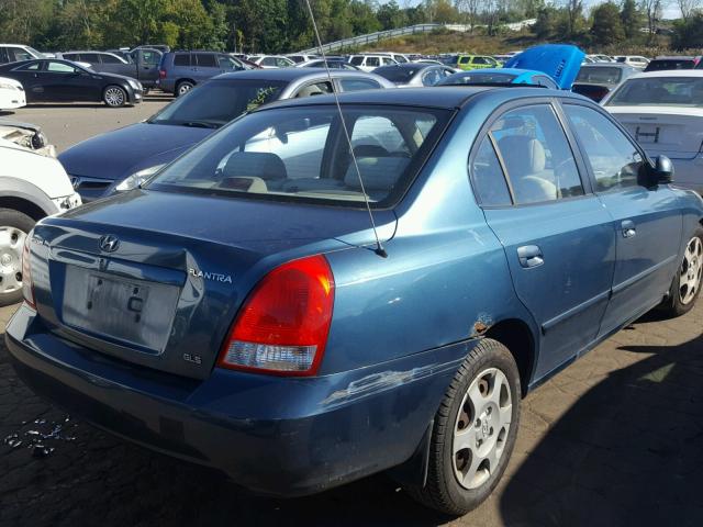 KMHDN45D71U137416 - 2001 HYUNDAI ELANTRA GL BLUE photo 4