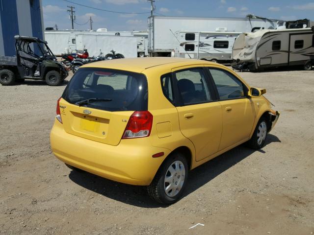 KL1TD66618B252072 - 2008 CHEVROLET AVEO BASE Żółty zdjęcie 4