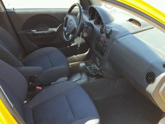 KL1TD66618B252072 - 2008 CHEVROLET AVEO BASE Żółty zdjęcie 5